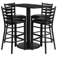 thumbnail image 3 of Flash Furniture 24X42 Laminate Bar Table Set In Mahogany Top Black Vinyl Seat, 3 of 4