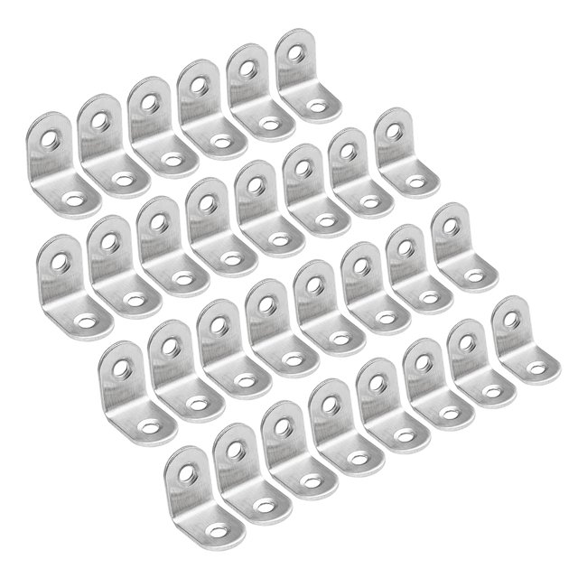 Unique Bargains 30 Pcs 25mmx25mmx16mm Attache d'Angle en Acier Inoxydable Support en Forme de L
