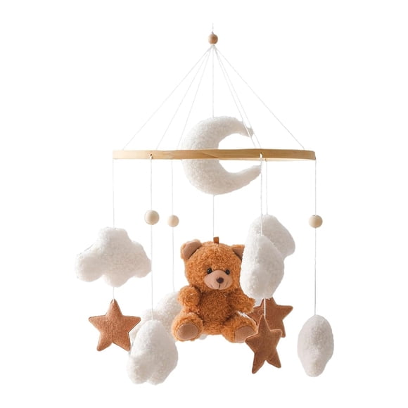 Binwennn Delightful Mobile Crib Hanger With Teddy Bear Encouraging Hand Eye Coordination For Baby's Joyful Nursery Wind Chimes Sea Glass Wind Chimes Outdoor Large Deep Tone Wooden Loss of Father for