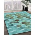 thumbnail image 3 of Ahgly Company Tapis d'Intérieur Lavable à la Machine, Carré, Transitionnel, Vert, Tapis de Zone, 6 Pieds Carré, 3 of 7