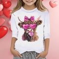 thumbnail image 2 of T-shirt de Mode pour Filles à Manches Raccourcies pour la Saint-Valentin. Blanc 110/3 A-4 A, 2 of 4