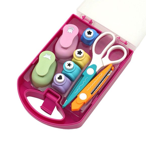 Ensemble de Perforations en Papier Bricolage pour Enfants – 6 Perforations en Forme de Fleur + Ciseaux de Sécurité, Trousse d'Artisanat Créatif pour Tout-Petits, Jouet Éducatif de Motricité Fine, Cadeau Écoresponsable pour 3+