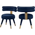 thumbnail image 1 of Meridian Furniture Fitzroy Navy Velvet Dining Chair (Set of 2), 1 of 9