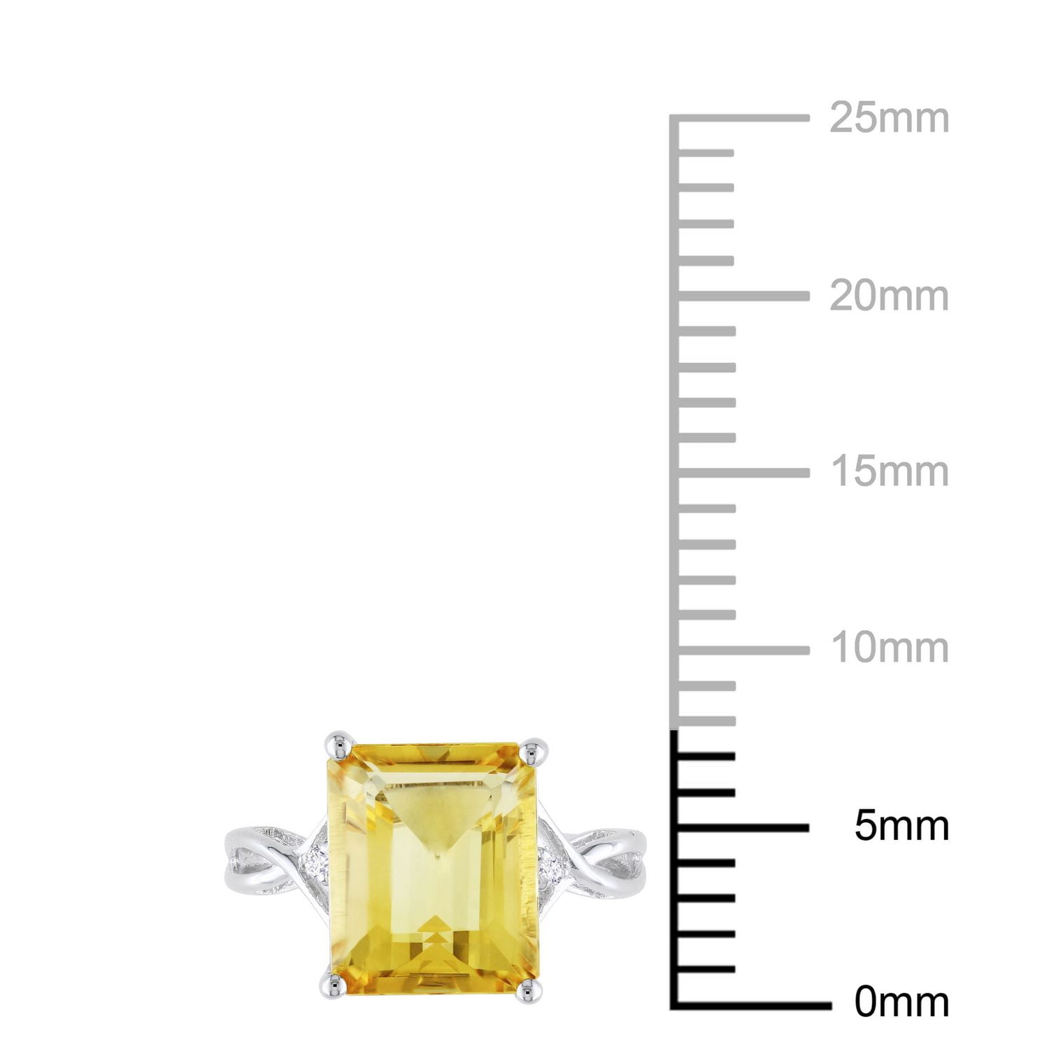 Bague cocktail Tangelo avec citrine et topazes blanches 6,63 ct PBT en argent sterling