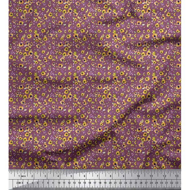 Soimoi Poly Georgette Fabric Floral Shirting Print Fabric by Yard 42 Inch Wide