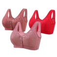 thumbnail image 1 of Wancir Bras for Women 2025 New Woman's Embroidery Front Button Large Size Underwear Bra without Steel Rim, 1 of 2