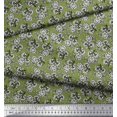 thumbnail image 2 of Soimoi Poly Georgette Fabric Leaves & Floral Block Printed Craft Fabric by The Yard 42 Inch Wide, 2 of 3