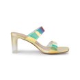 thumbnail image 3 of BLISSFUL STEP Women's Clear Colorful Straps Block Heeled Slides Sandals, 3 of 7