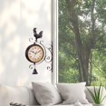thumbnail image 2 of simhoa Double Sided Wall Porch Wall Hanging Clock Home Decor Outdoor Two Faces Round Arabic Numerals 2, 2 of 7