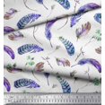 thumbnail image 2 of Soimoi Polyester Crepe Fabric Flowers & Feather Printed Fabric 1 Yard 52 Inch Wide, 2 of 3