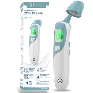 ByFloProducts, Ear and Forehead Infrared Thermometer, For Adults and Babies, Quick & Accurate Readings, Fever Alarm - Model: JPD-FR403