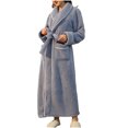 thumbnail image 1 of Timegard Womens Robe Soft Warm Fleece Bathrobe Solid Color Fall Winter Casual Loose Comfy Nightgowns, 1 of 3