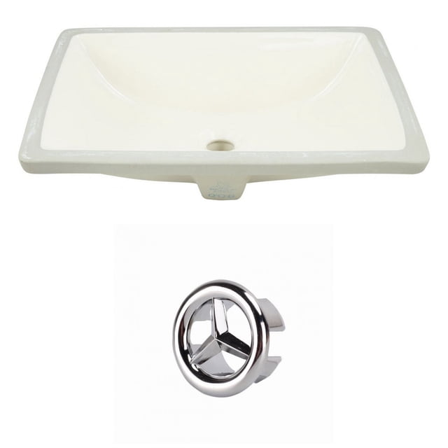 20.75-in. W CSA Rectangle Bathroom Undermount Sink Set In Biscuit - Chrome Hardware AI-20525