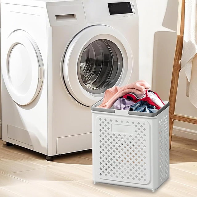 Feltree Foldable Laundry Hamper Wall Mountable Portable Storage Basket with Handles for Clothes Toys Home Organization Space Saving Foldable Design