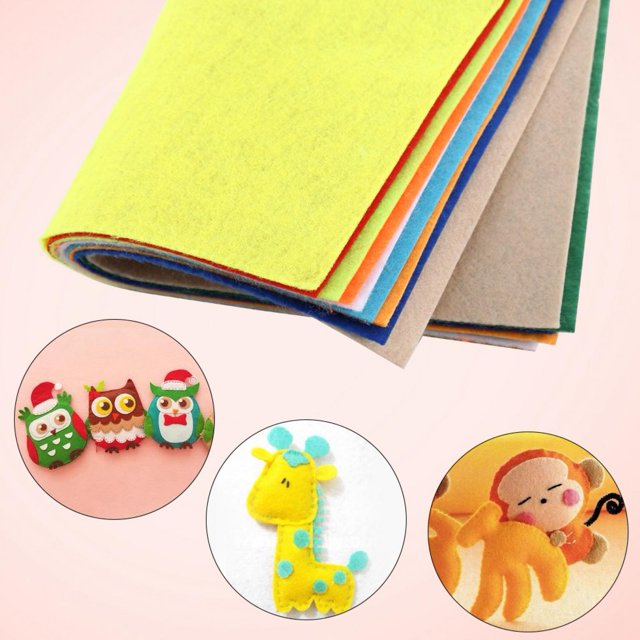 LAFGUR 10pcs Mixed Random Colors Nonwoven Fabric Square Felt Sheet For Sewing Craft DIY 20*30cm, Craft Felt, Colorful Felt