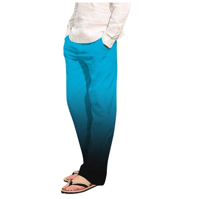 Teissuly Men's Comfy Pajamas Drawstring Stretch Print Sweatpants Long Wide Leg Lounge Home Full Length Pants