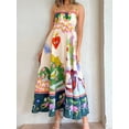 thumbnail image 3 of Kmbangi Robe Sans Manches à Bretelles Spaghetti pour Femme, Été, Imprimée, Fluide, Ligne A, Longue, pour Fête, Cocktail, Plage, Mode Urbaine, 3 of 9