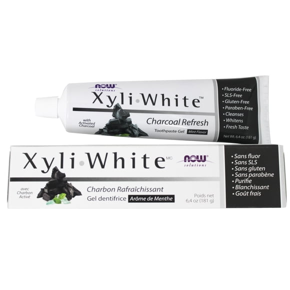 NOW Foods - NOW Solutions XyliWhite Charcoal Refresh Toothpaste Gel Mint - 6.4 oz.