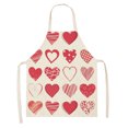 thumbnail image 1 of 1Pc Parent Adult the Family Kitchen Valentines Day Print Linen Family Aprons, 1 of 9