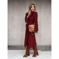 thumbnail image 3 of LinYooLi Trench Coats for Women Casual Lapel Long Solid Color Wrap Coat Wool Blend Overcoat Shacket Jacket, 3 of 4