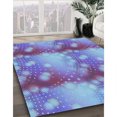 thumbnail image 3 of Ahgly Company Tapis d'Intérieur Lavables en Machine, Carrés, Bleu Cristal Transitionnel, Carrés de 6', 3 of 7