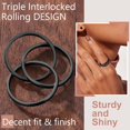 thumbnail image 4 of ORUYROP Women Triple Interlocked Rolling Ring, Delicate Looking, Stainless Steel/Gold Plated/Black (Send Gift Box), 4 of 7
