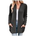 thumbnail image 1 of Besolor Women's Open Front Cardigan Sweaters Casual Fall Ribbed Long Sleeve Knit Cardigans with Pockets, 1 of 4