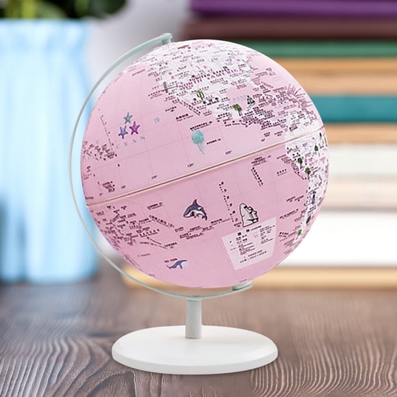 Globe Terrestre à Lumière AR Rotatif à 360° - Lampe Globe Éducative HD Bilingue Anglais/chinois de 12 Pouces avec Rotation Manuelle et Luminosité Réglable pour la Décoration de Classe et de Bureau