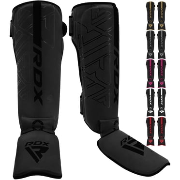 RDX Protège-Tibias pour Kickboxing, Muay-Thaï, Combats de MMA et Coussinets d'Entraînement, Cuir Maya Hide KARA Protection en Mousse pour Cou-de-Pied, Protège-Jambes et Pieds pour Arts Martiaux, Sparring, BJJ et Équipement de Boxe