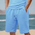 thumbnail image 2 of hotojiny Mens Athletic Shorts with Pockets Solid Drawstring Wide Leg Textured Short Pants Casual Breathable Golf Workout Beach Shorts, 2 of 6