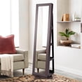 thumbnail image 2 of Costway Armoire à Bijoux Rotative à 360° 2-en-1 Verrouillable Miroir Brun Foncé, 2 of 9