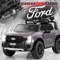 thumbnail image 3 of Licensed Ford Ranger Ride on Car for Kids by OLAKIDS, 12V Electric Vehicle with Remote Control, Toddlers Battery Powered Toy Gift with 2 Speeds, Wheels Suspension, Storage Space, Bluetooth USB, 3 of 9
