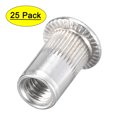 thumbnail image 1 of Uxcell Aluminium Alloy Knurled Flat Head Threaded Insert Nut #10-32 25 Pcs, 1 of 6