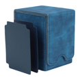 thumbnail image 1 of Leather Deck Case 100+ Sleeved Cards for Business Cards Baseball Card Display Dark Blue, 1 of 6