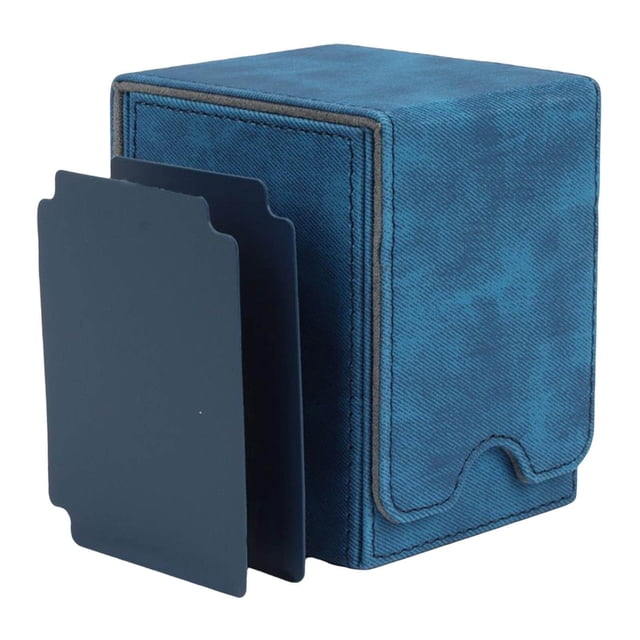Leather Deck Case 100+ Sleeved Cards for Business Cards Baseball Card Display Dark Blue