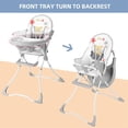 thumbnail image 3 of Portable Baby High Chair, Eat and Grow Toddler Dining Chair, Simple Fold Highchair with 2 Removable Tray and 5 Point Safety Belt, 3 of 9