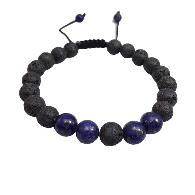 Bracelets Assortis de Mode Réglable Noir de Lave premium; Pierres Mates Diffuseur Bracelet Perles de Prière Femmes Accessoires Cadeaux pour Hommes Lasurite