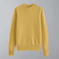 thumbnail image 1 of VgaVtl Cotton Ladies Sweaters Long Sleeve Womens Fall Sweaters 2025 Layering Relaxed Fit Yellow Knit Solid Color Sweaters, 1 of 7