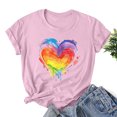 thumbnail image 2 of RKSTN Chemise de Fierté pour Femmes LGBT Coupe Ample Décontractée Tops Égalité Inspirante Été Mignon Cœur Imprimé Manches Courtes Col Rond Chemise de Fierté, 2 of 3