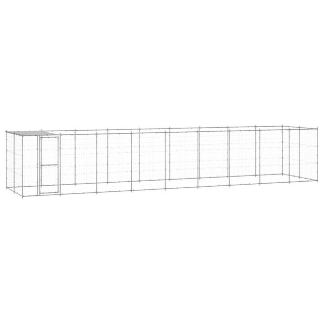 vidaXL Chenil Extérieur en Acier Galvanisé avec Toit 21,78 M2