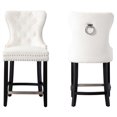 thumbnail image 3 of Avara 24" Tufted Velvet Counter Stool with Black Legs (Set of 2), 3 of 5