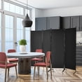 thumbnail image 2 of Costway 4-Panel 5.6ft Room Divider Folding Fabric Privacy Screen w/Steel Frame Black, 2 of 10