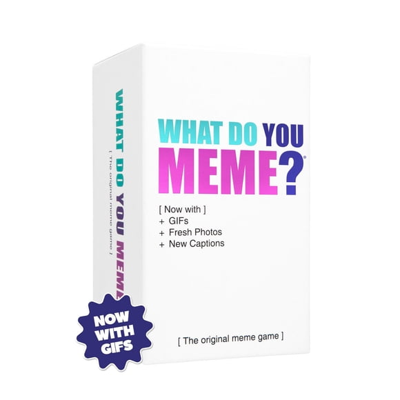 WHAT DO YOU MEME?® Jeu de base par Relatable – Jeu de soirée pour adultes avec cartes de légendes et photos, maintenant avec des GIFs