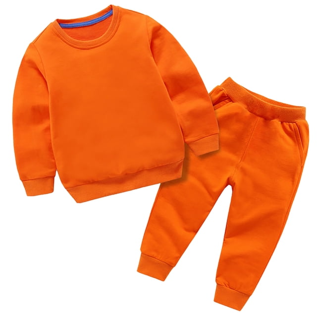 Sunnyoo Big Boys Outfits Solid Color Long Sleeve Pullover Sweatshirt Pants 2Pcs Clothes Set, Sizes 11-12Y