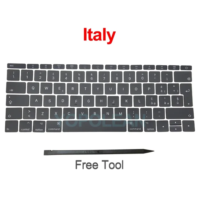 New Keycaps US UK Spain French Russian For Macbook Pro Retina 13" A1708 Keyboard Keys Replacement key cap 2016 2017 Italy
