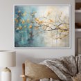 thumbnail image 1 of Designart Large Tree Maple framed wall Art, Orange Blue Maple Tree Glowing Embers I , Tree maple framed wall art decor, Orange Traditional White Framed Wall Art, White Color Frame, 1 of 5