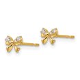 thumbnail image 2 of 14k Yellow Gold Cubic Zirconia Cz Childrens Bow Earrings Arrow, 2 of 7