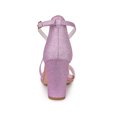thumbnail image 2 of BLISSFUL STEP Sandales à Talon Bloc pour Femmes à Paillettes à Brides Croisées Violet 11, 2 of 7