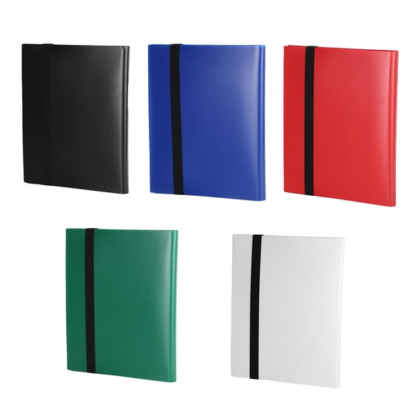 Reliure d'Albums de Cartes à Collectionner à Chargement Latéral, Cartes à Collectionner à Chargement Latéral avec Sangle Élastique, Collection de Jeux Résistante aux Rayures, Accessoires de Jeu, Pochette, Livret, Rouge