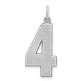 thumbnail image 1 of 925 Sterling Silver Number 4 Necklace Pendant Charm Charms, 1 of 6